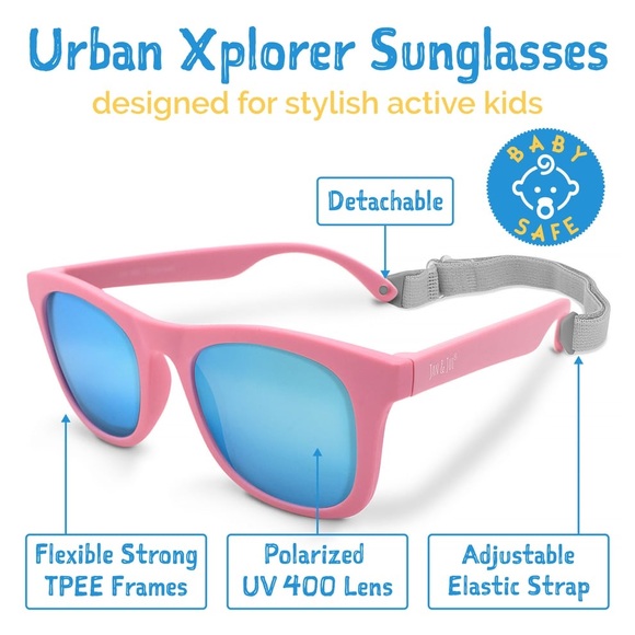 Jan and jul Kids Urban Polarized Sunglasses | Peachy Pink Aurora- small - Picture 9 of 9